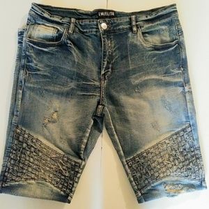 EMBELLISH BIKER DENIM JEANS